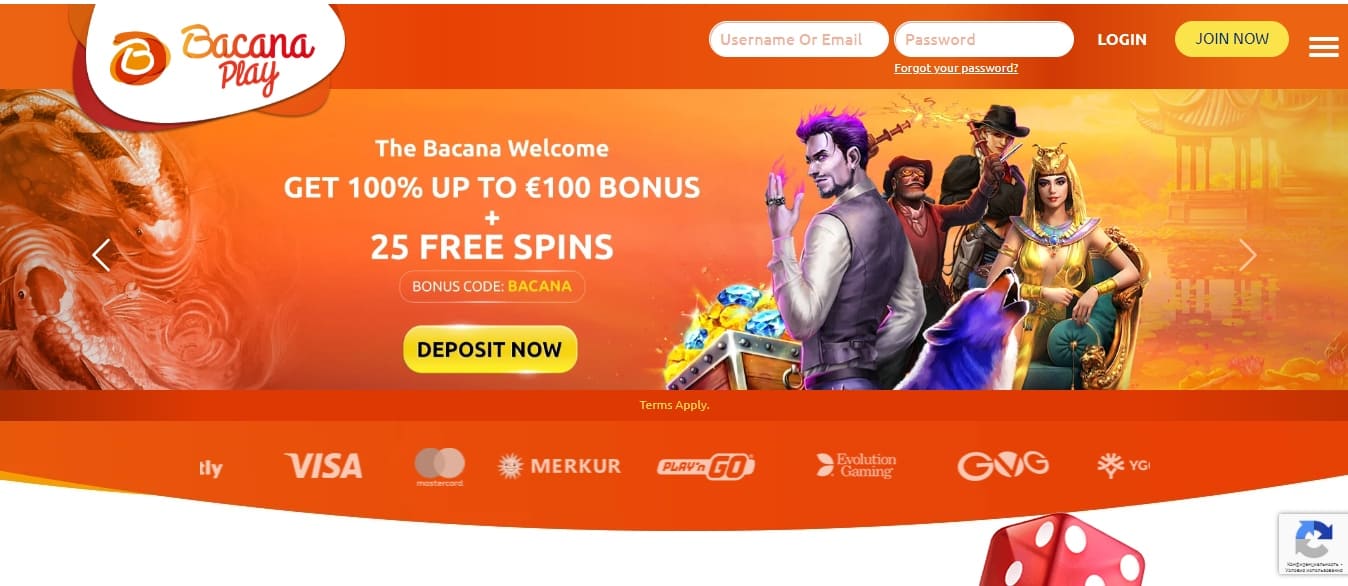 BacanaPlay welcome bonus