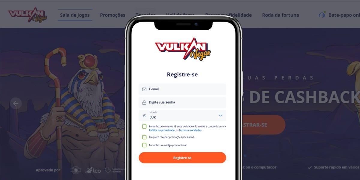 Registo de Conta Vulkan Vegas