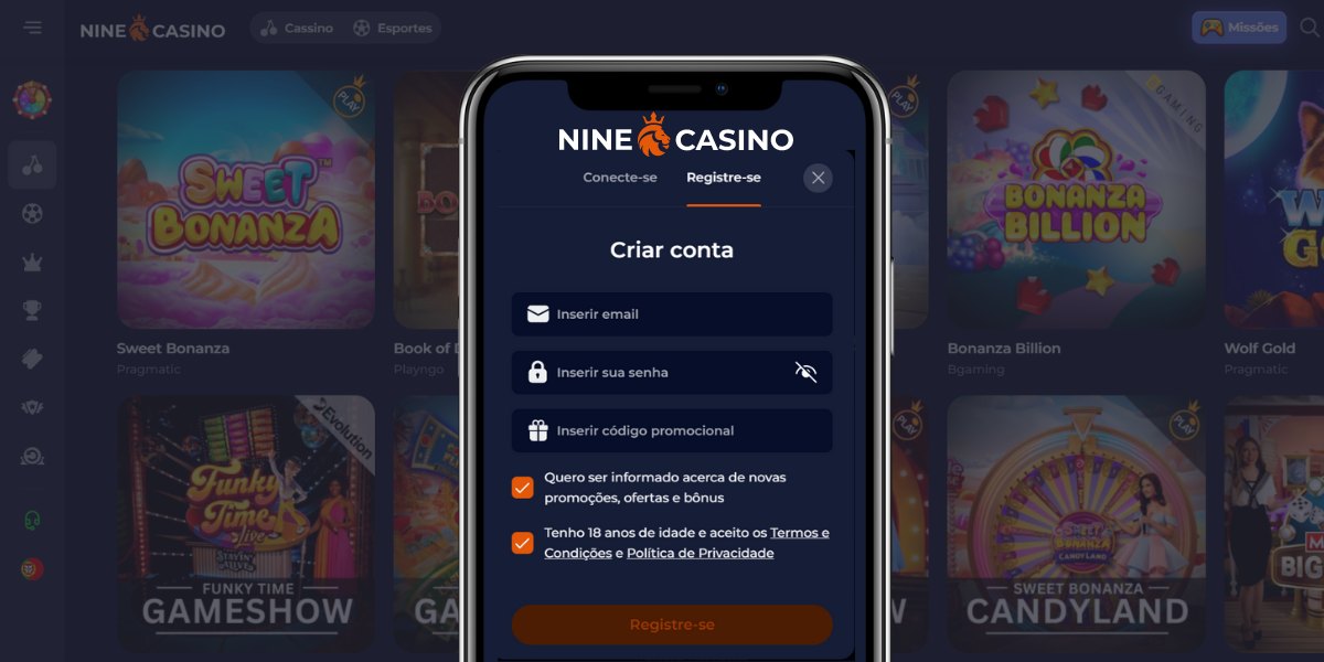 Registo de Conta Nine Casino